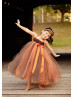 Orange Brown Fall Flower Girl Dress Baby Tutu Dress